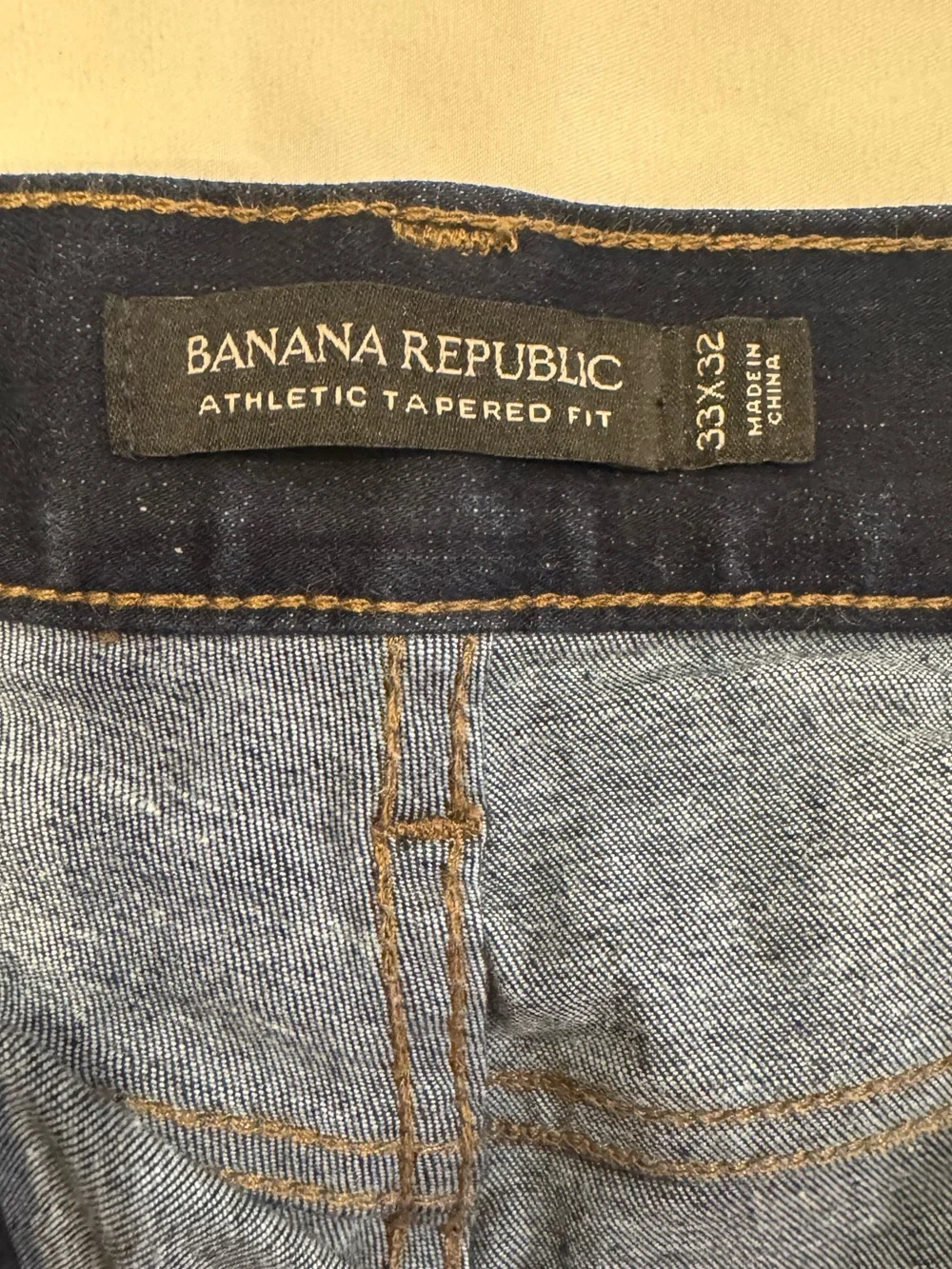 Banana Republic Athletic Tapered Fit Dark Wash Jeans Men’s 33x32 Stretch Denim